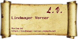 Lindmayer Verner névjegykártya